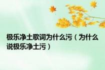 极乐净土歌词为什么污（为什么说极乐净土污）