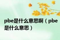 pbe是什么意思啊（pbe是什么意思）