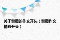 关于禁毒的作文开头（禁毒作文精彩开头）