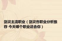 剑灵主流职业（剑灵各职业分析推荐 今天哪个职业适合你）