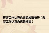 形容工作认真负责的成语句子（形容工作认真负责的成语）