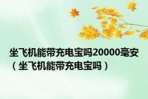 坐飞机能带充电宝吗20000毫安（坐飞机能带充电宝吗）