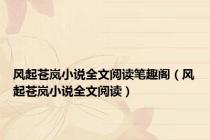 风起苍岚小说全文阅读笔趣阁（风起苍岚小说全文阅读）