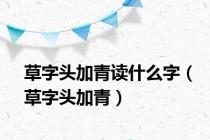 草字头加青读什么字（草字头加青）