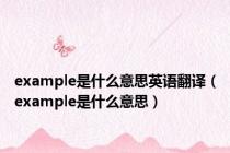 example是什么意思英语翻译（example是什么意思）