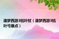 造梦西游3枯叶杖（造梦西游3枯叶弓爆点）