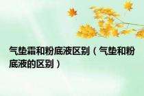 气垫霜和粉底液区别（气垫和粉底液的区别）
