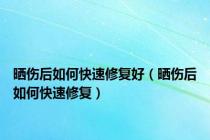 晒伤后如何快速修复好（晒伤后如何快速修复）