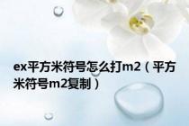 ex平方米符号怎么打m2（平方米符号m2复制）