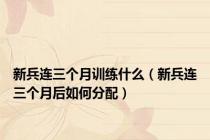 新兵连三个月训练什么（新兵连三个月后如何分配）