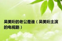 吴美珩的老公是谁（吴美珩主演的电视剧）