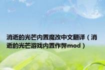 消逝的光芒内置魔改中文翻译（消逝的光芒游戏内置作弊mod）