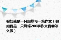 假如我是一只蝴蝶写一篇作文（假如我是一只蝴蝶200字作文我会怎么做）