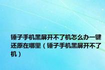 锤子手机黑屏开不了机怎么办一键还原在哪里（锤子手机黑屏开不了机）