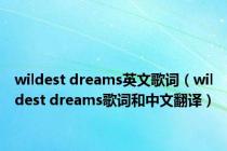 wildest dreams英文歌词（wildest dreams歌词和中文翻译）