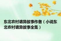 东北农村诡异故事作者（小说东北农村诡异故事全集）