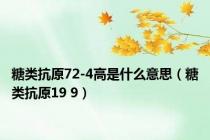 糖类抗原72-4高是什么意思（糖类抗原19 9）