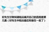 好先生甘敬知道陆远离开自己的真相是第几集（好先生中陆远最后和谁在一起了）