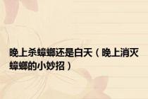 晚上杀蟑螂还是白天（晚上消灭蟑螂的小妙招）