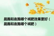 晨跑和夜跑哪个减肥效果更好（晨跑和夜跑哪个减肥）