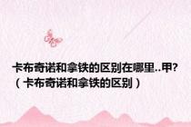 卡布奇诺和拿铁的区别在哪里..甲?（卡布奇诺和拿铁的区别）