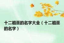 十二祖巫的名字大全（十二祖巫的名字）