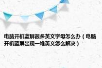 电脑开机蓝屏很多英文字母怎么办（电脑开机蓝屏出现一堆英文怎么解决）