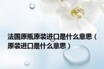 法国原瓶原装进口是什么意思（原装进口是什么意思）