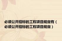 必须公开招标的工程项目规定有（必须公开招标的工程项目规定）