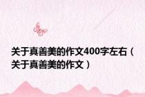 关于真善美的作文400字左右（关于真善美的作文）