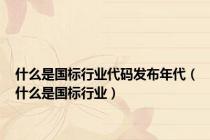 什么是国标行业代码发布年代（什么是国标行业）
