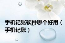 手机记账软件哪个好用（手机记账）