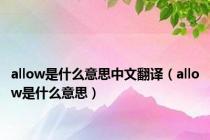 allow是什么意思中文翻译（allow是什么意思）