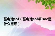 蓄电池sof（蓄电池soh和soc是什么意思）