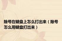 除号在键盘上怎么打出来（除号怎么用键盘打出来）