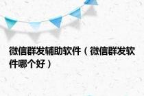 微信群发辅助软件（微信群发软件哪个好）