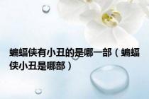 蝙蝠侠有小丑的是哪一部（蝙蝠侠小丑是哪部）
