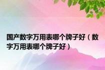 国产数字万用表哪个牌子好（数字万用表哪个牌子好）