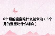 6个月的宝宝吃什么辅食油（6个月的宝宝吃什么辅食）
