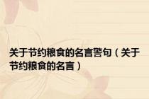 关于节约粮食的名言警句（关于节约粮食的名言）