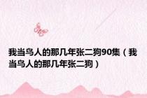 我当鸟人的那几年张二狗90集（我当鸟人的那几年张二狗）