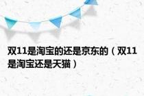 双11是淘宝的还是京东的（双11是淘宝还是天猫）