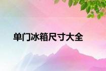 单门冰箱尺寸大全
