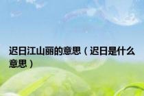 迟日江山丽的意思（迟日是什么意思）