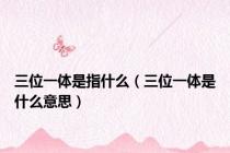 三位一体是指什么（三位一体是什么意思）