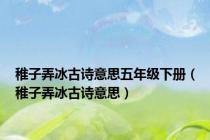 稚子弄冰古诗意思五年级下册（稚子弄冰古诗意思）