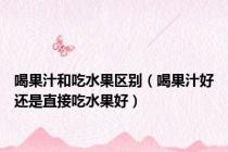 喝果汁和吃水果区别（喝果汁好还是直接吃水果好）