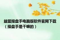 益盟操盘手电脑版软件官网下载（操盘手是干嘛的）