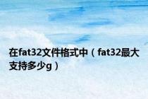 在fat32文件格式中（fat32最大支持多少g）