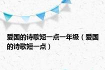 爱国的诗歌短一点一年级（爱国的诗歌短一点）